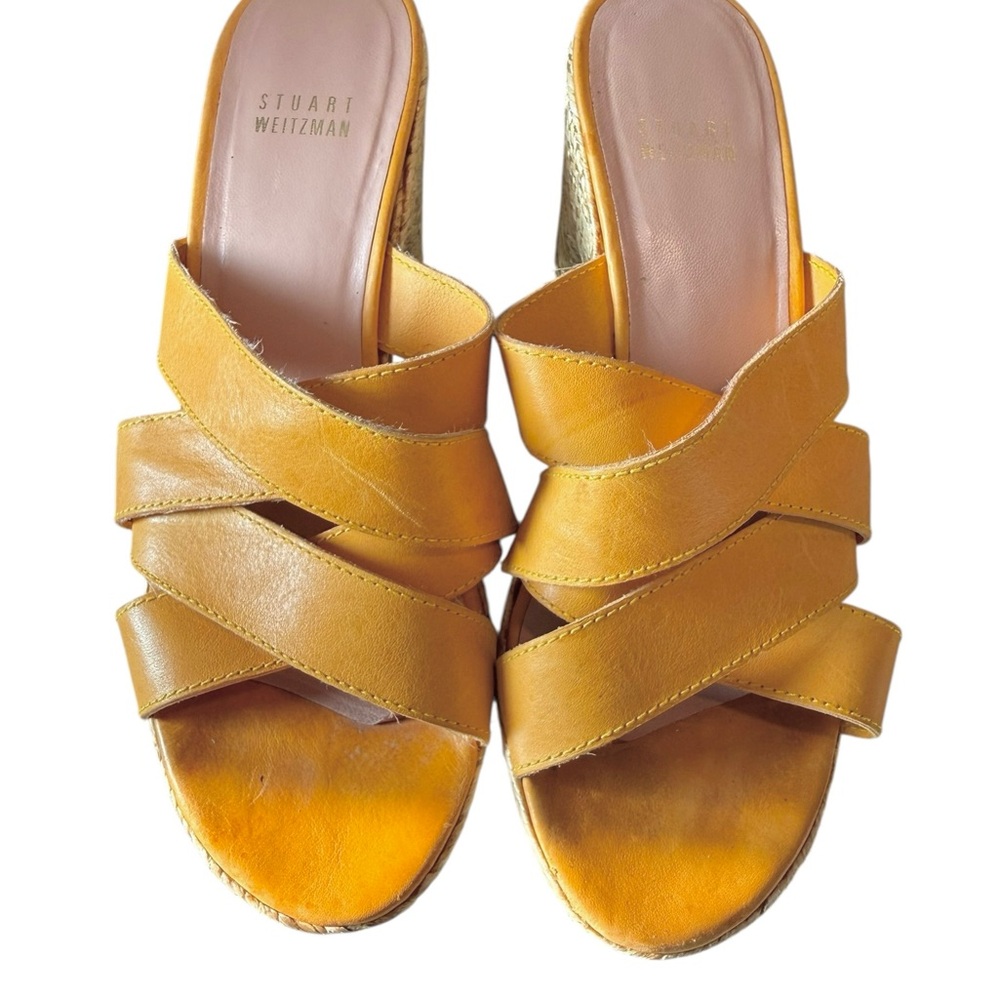 STUART WEITZMAN Yellow Women's Espadrille Sandals Size 7M - Picture 4 of 6